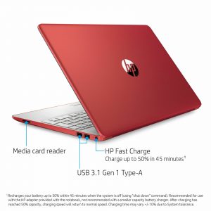 HP 15.6″ HD Pentium Gold N5000 4GB, 128GB Laptop 15-dw1083wm Scarlet Red